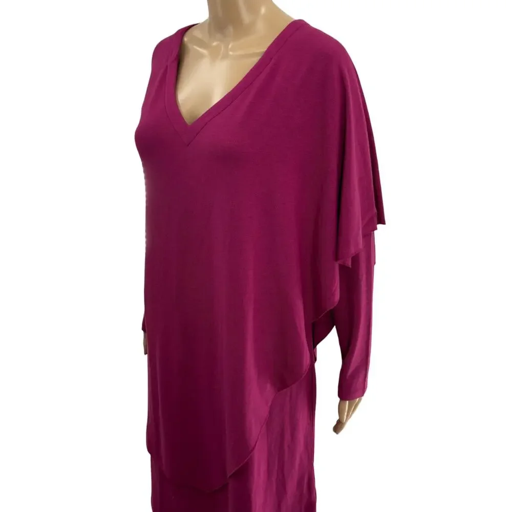 Soft Surroundings Dark Fuchsia Pink Marla Knit Dress